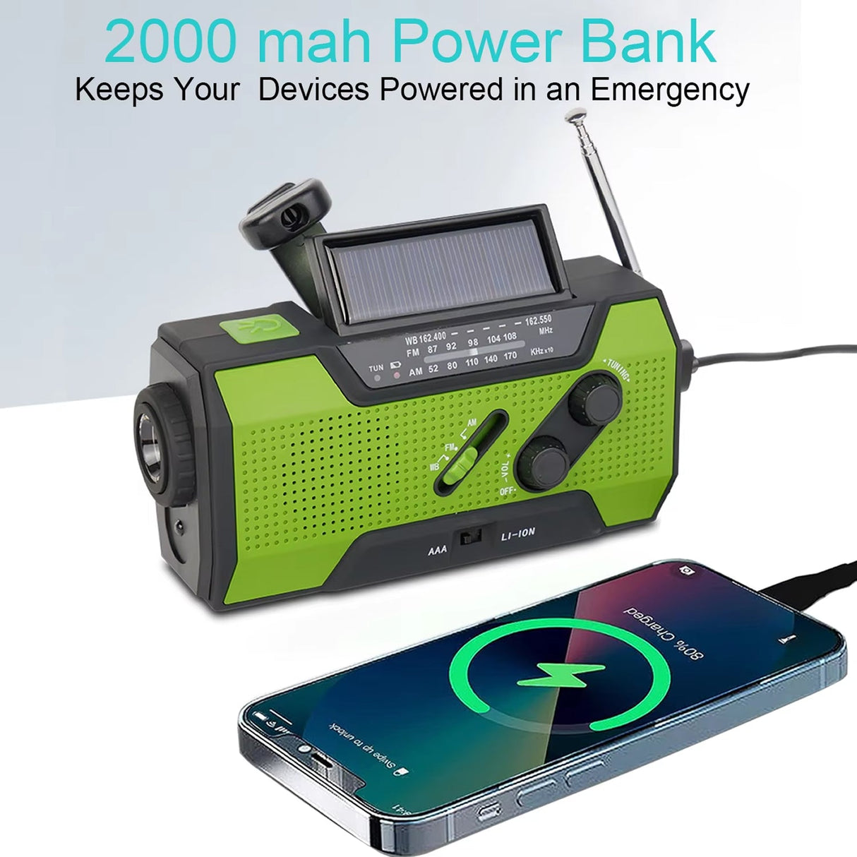 AlerSkyo 5-Way Powered Emergency NOAA Weather Radio for UK