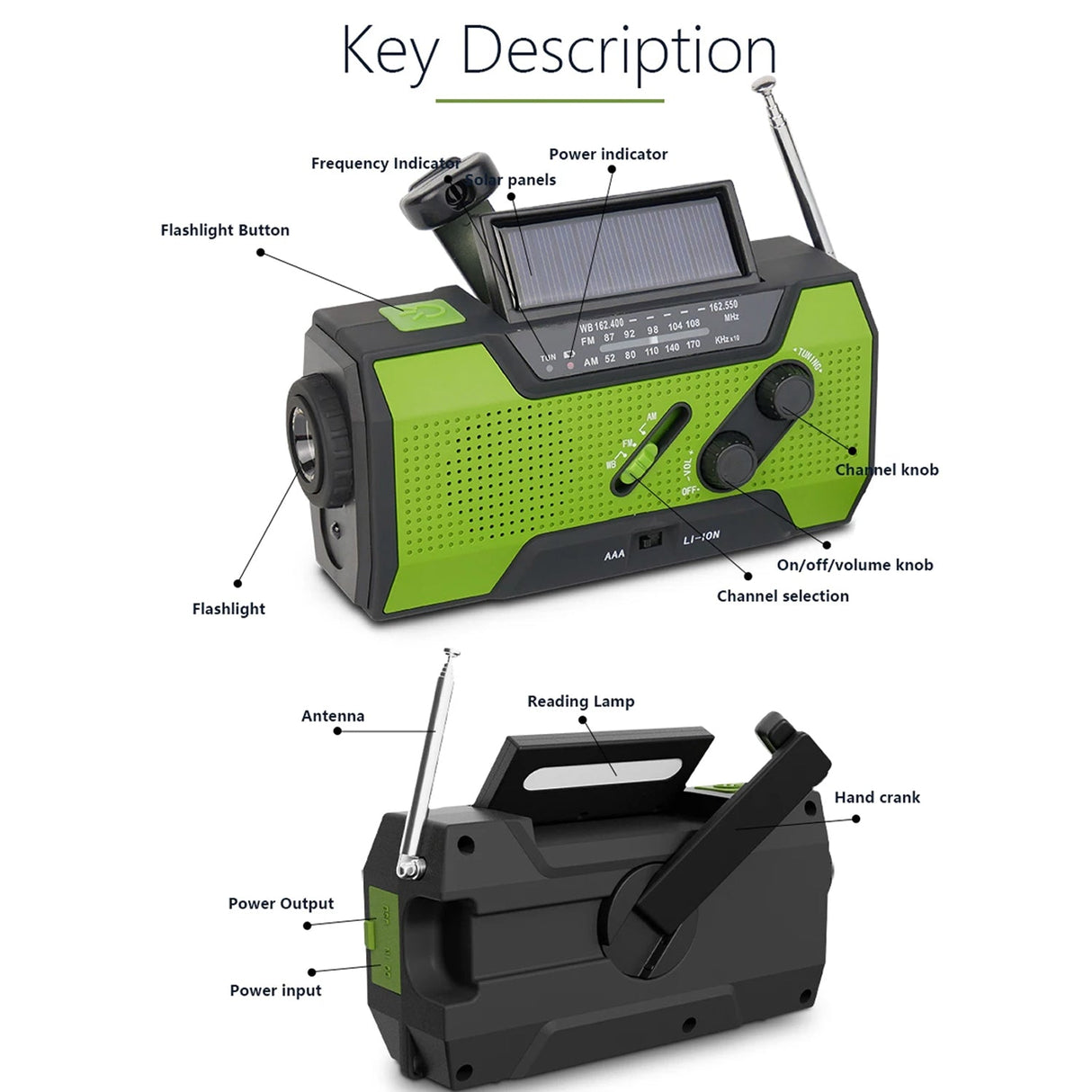 AlerSkyo 5-Way Powered Emergency NOAA Weather Radio for UK