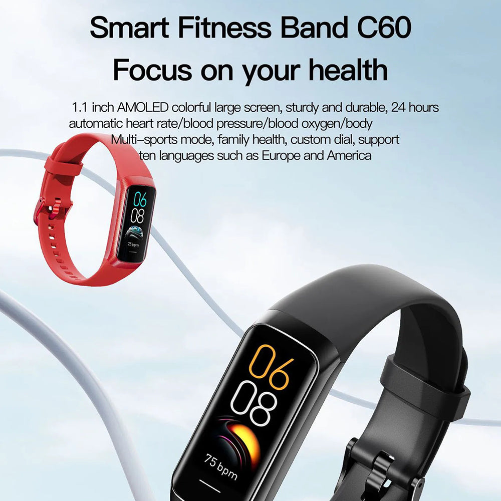 AurenZiax Fitness Band Tracker with AMOLED Display & 3ATM Waterproofing