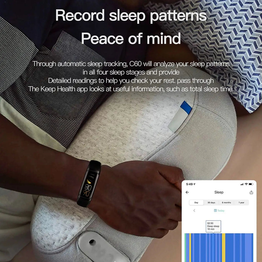 AurenZiax Fitness Band Tracker with AMOLED Display & 3ATM Waterproofing