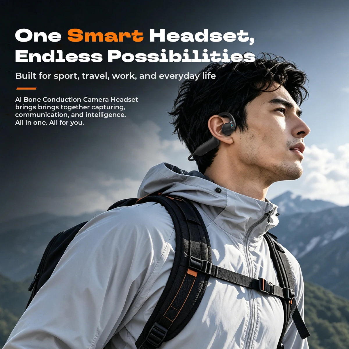 CamBudsie Bone Headphones With 8MP HD Camera & AI