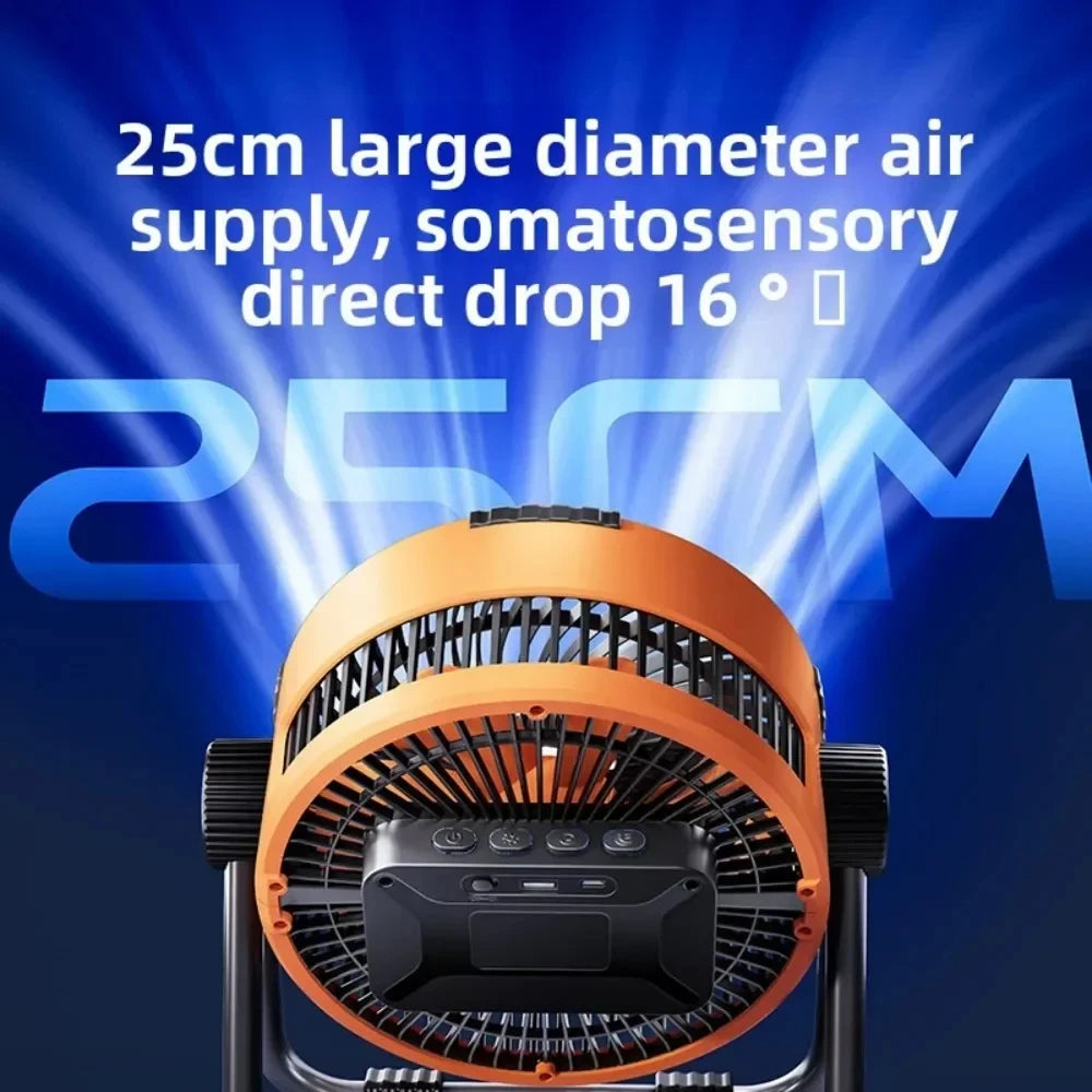 WyniDora Camping Fan with 10m Projection & Power Bank