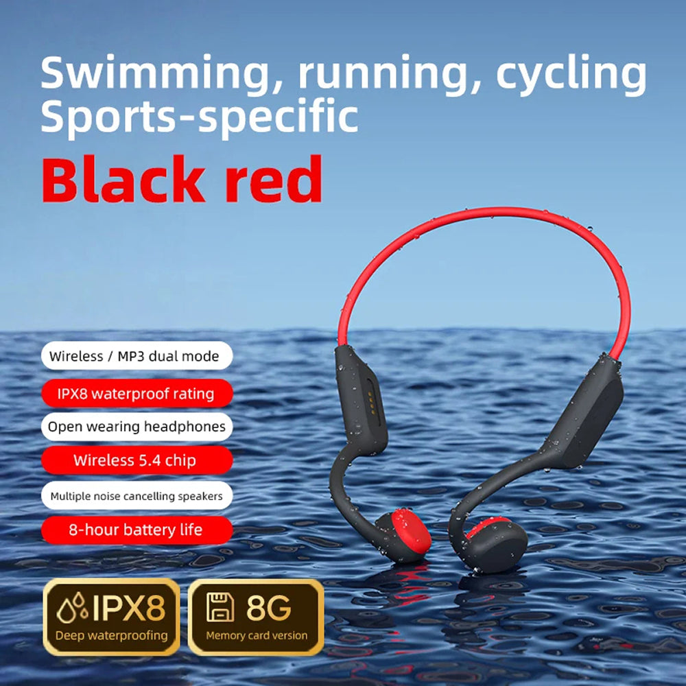 DeepWavix IPX8 Bone Conduction Swimming Headphones UK