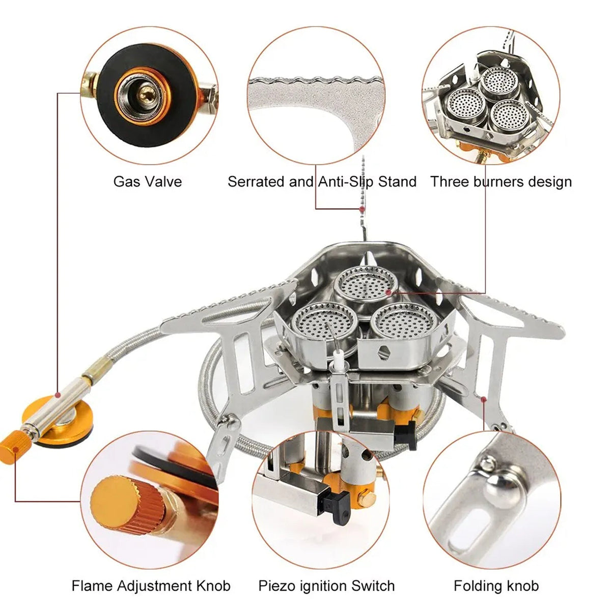 EmberLixx 6800W Gas Camping Stove | Fast-Boil Compact Outdoor Burner UK