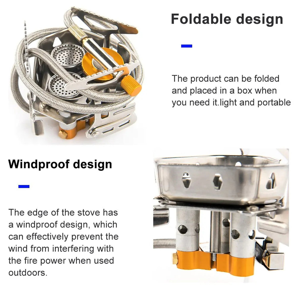 EmberLixx 6800W Gas Camping Stove | Fast-Boil Compact Outdoor Burner UK