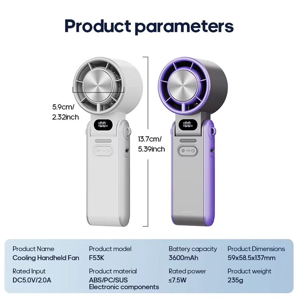 FrostoeByte Handheld Turbo Fan with Semiconductor Cooling