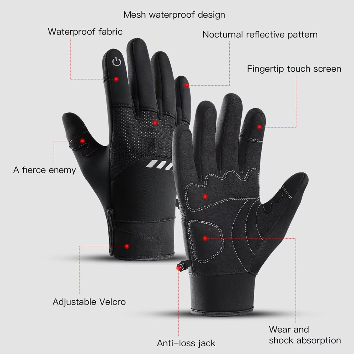 GlovyClik Thermal Gloves With Touchscreen Fingers | Water-Repellent Winter Grip