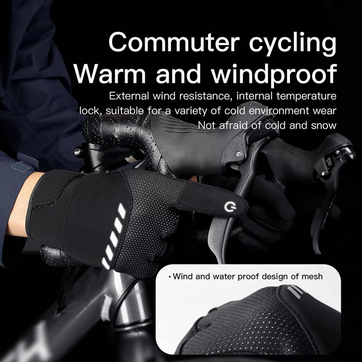 GlovyClik Thermal Gloves With Touchscreen Fingers | Water-Repellent Winter Grip