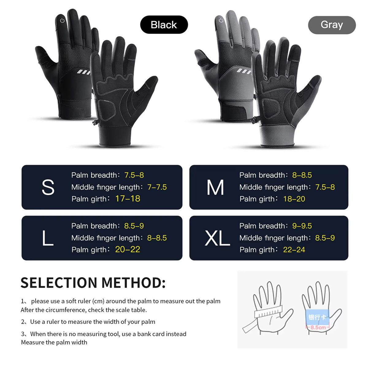 GlovyClik Thermal Gloves With Touchscreen Fingers | Water-Repellent Winter Grip