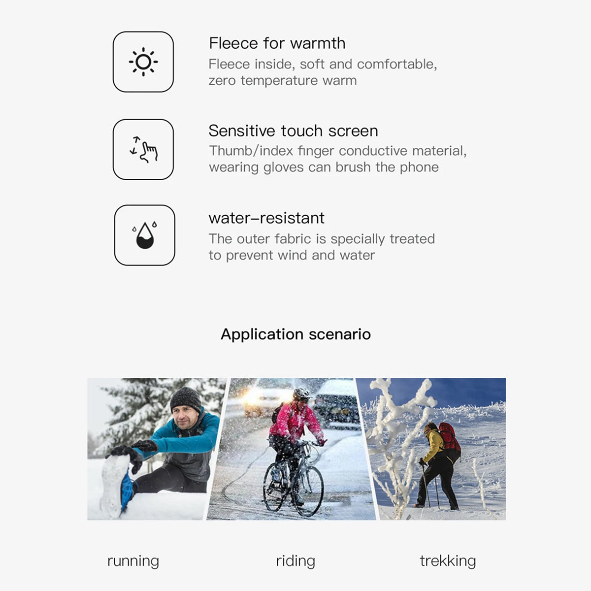 GlovyClik Thermal Gloves With Touchscreen Fingers | Water-Repellent Winter Grip