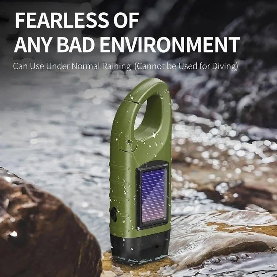 GravikSkio Wind Up Torch | Solar & Hand Crank Emergency LED Light