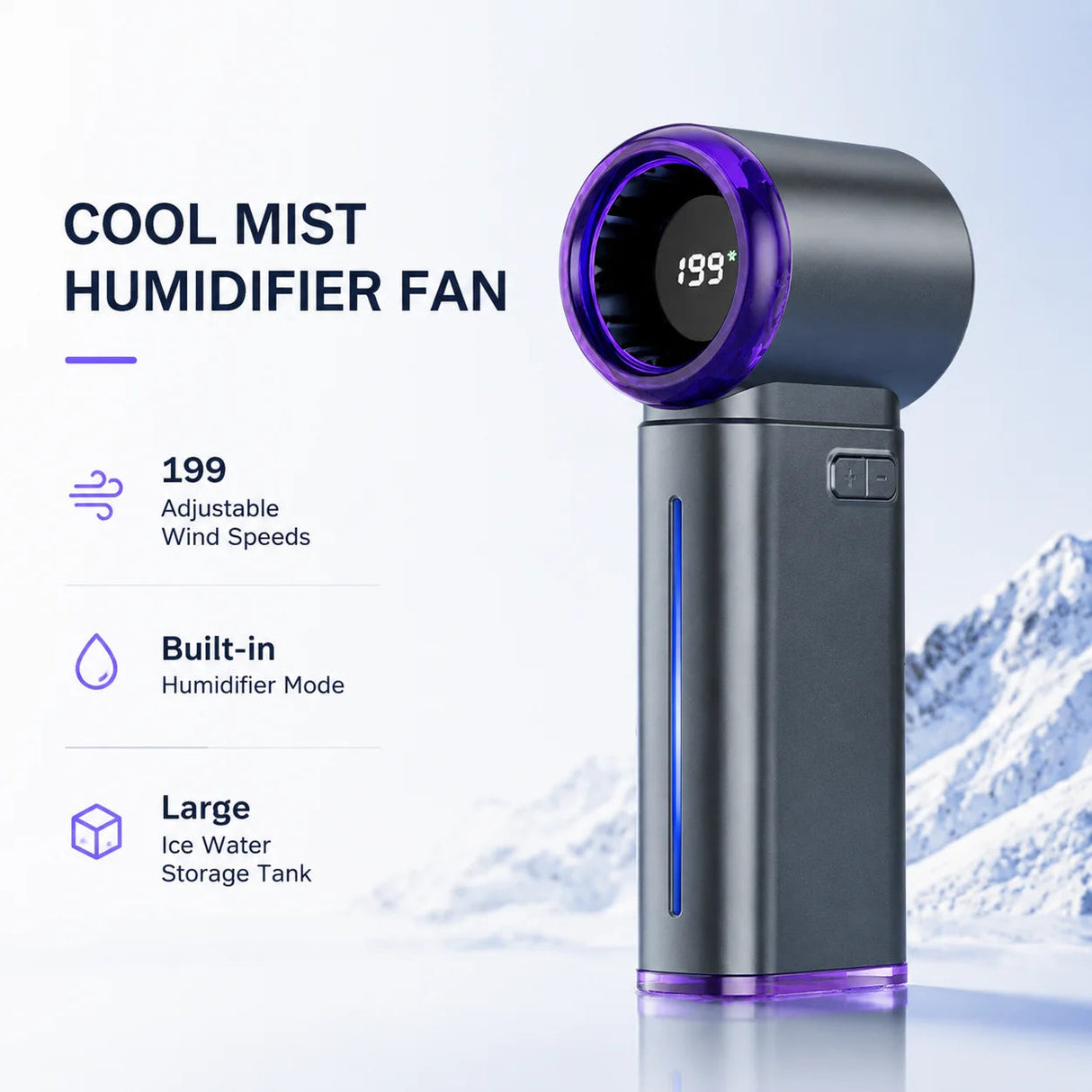 MistsyGo Portable Misting Fan with 199 Speeds