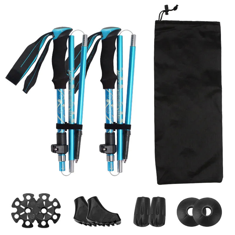 NordVaxi Folding Nordic Walking Poles for Hiking & Trekking