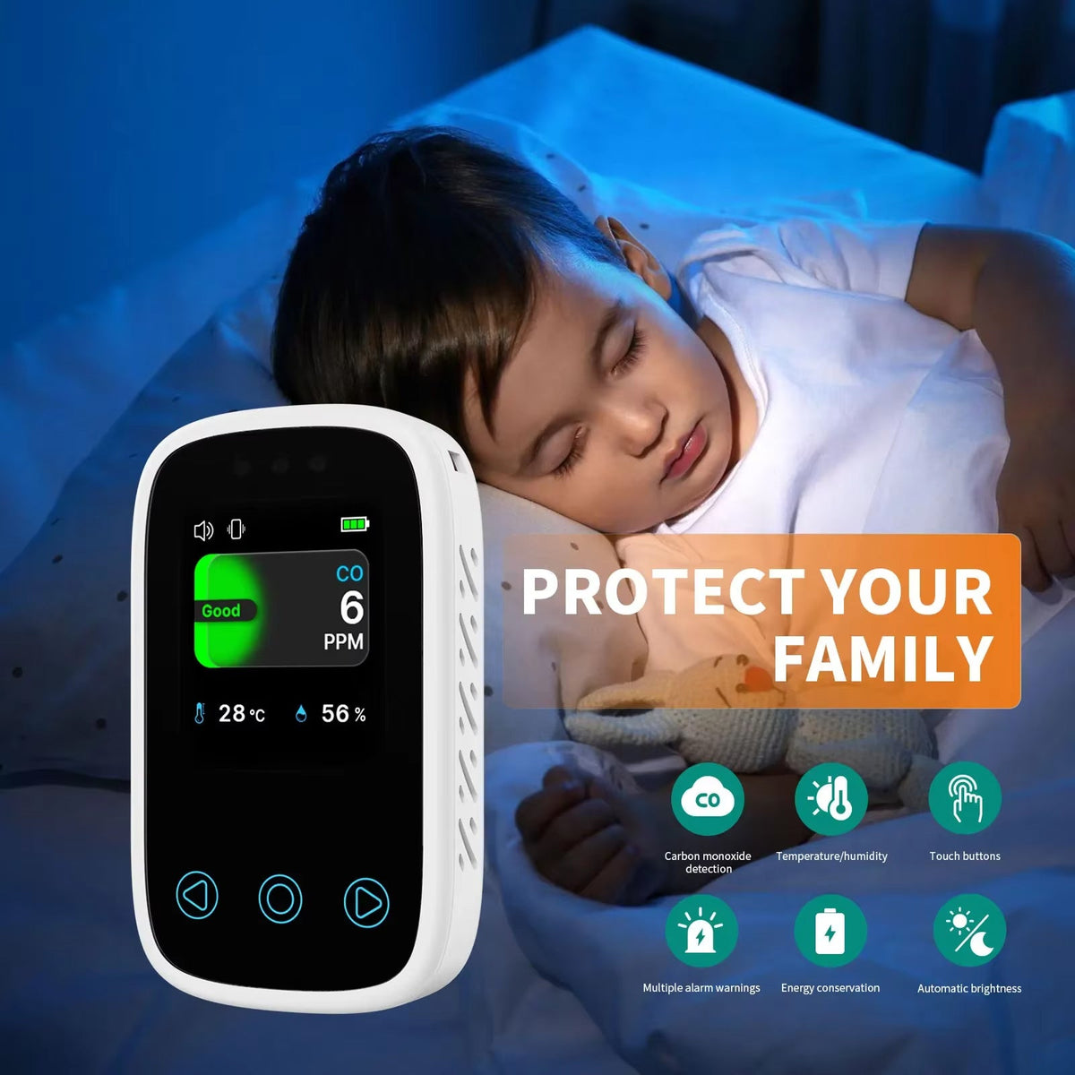 OxyyShield Portable Carbon Monoxide Detector UK