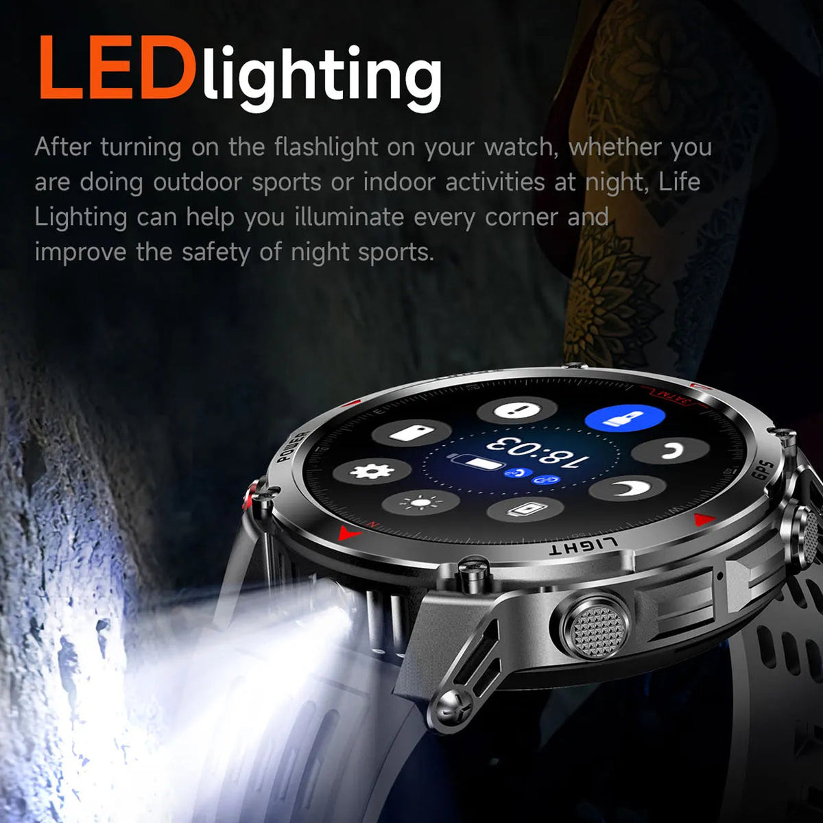 Pexoriax Rugged GPS Smartwatch with AMOLED Display