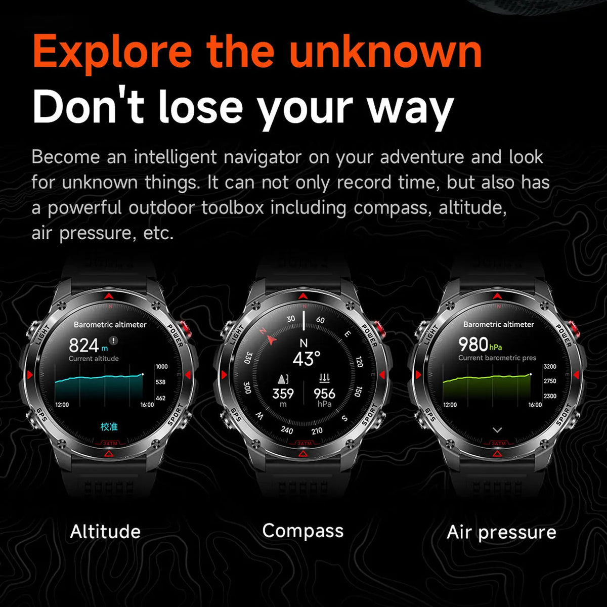 Pexoriax Rugged GPS Smartwatch with AMOLED Display
