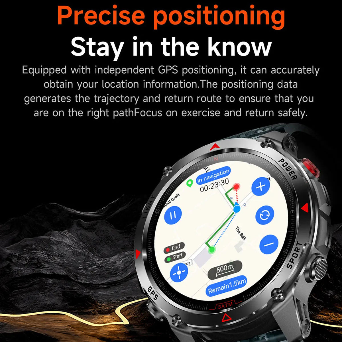 Pexoriax Rugged GPS Smartwatch with AMOLED Display