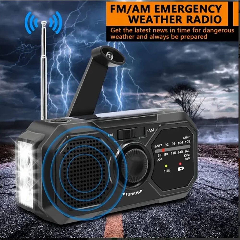 RadnixSkio Emergency Solar Hand Crank Radio UK