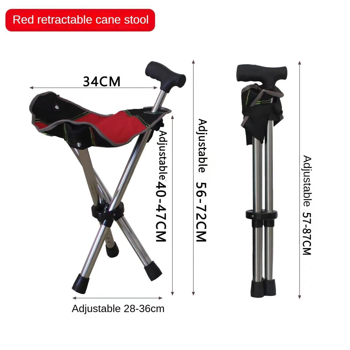 Restixi 2-in-1 Folding Walking Stick Seat for Mobility