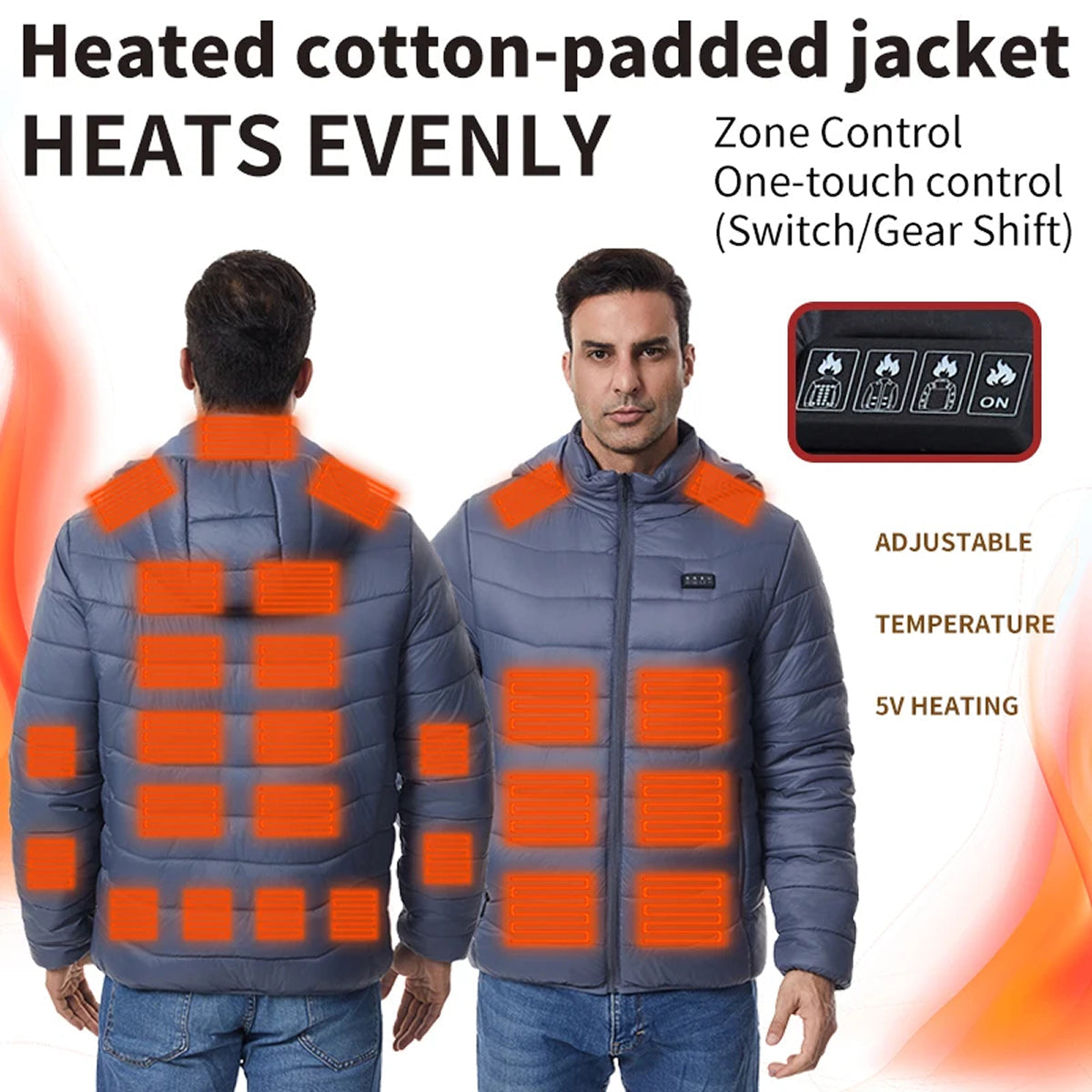 SolueMax Men's 27-Zone Heated Jacket | All-Weather Thermal Puffer