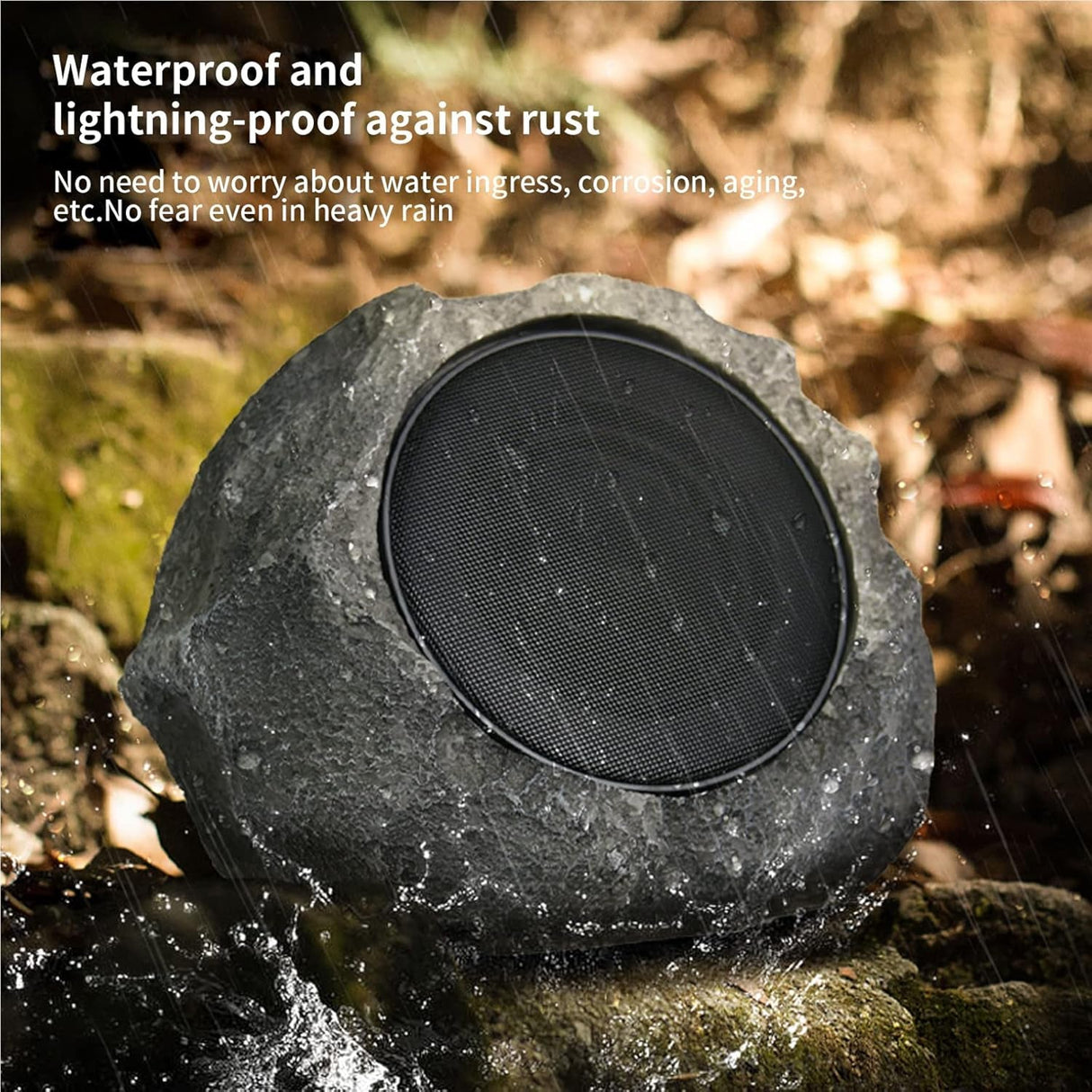 SoniiBloom Solar Powered Rock Speaker for Gardens