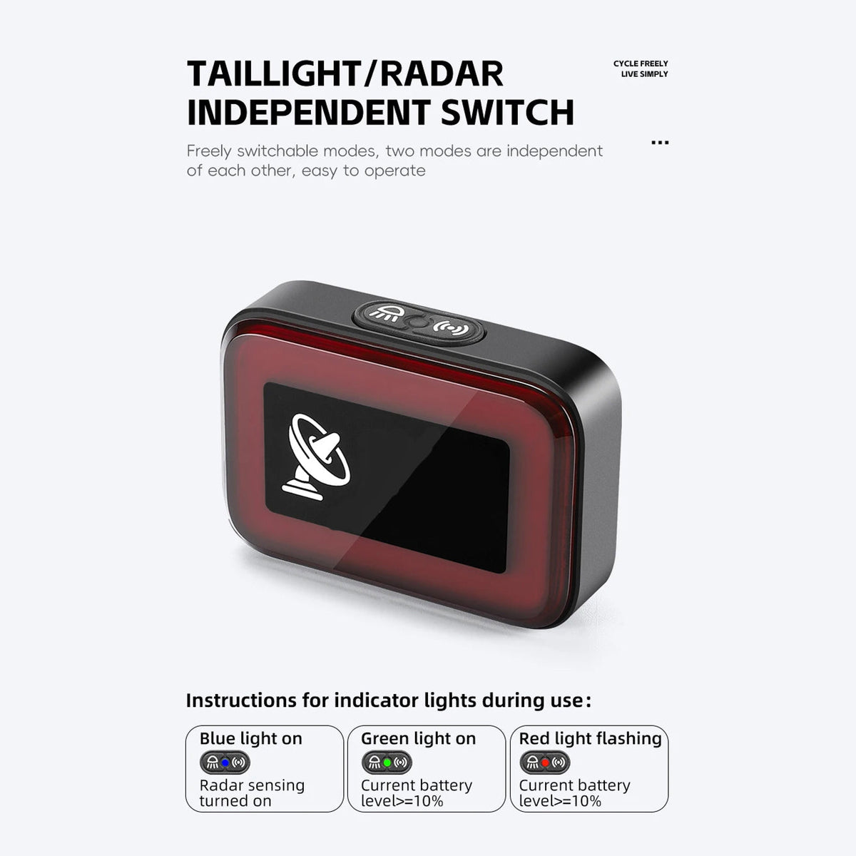 Velorayx Bike Radar & Smart COB Taillight