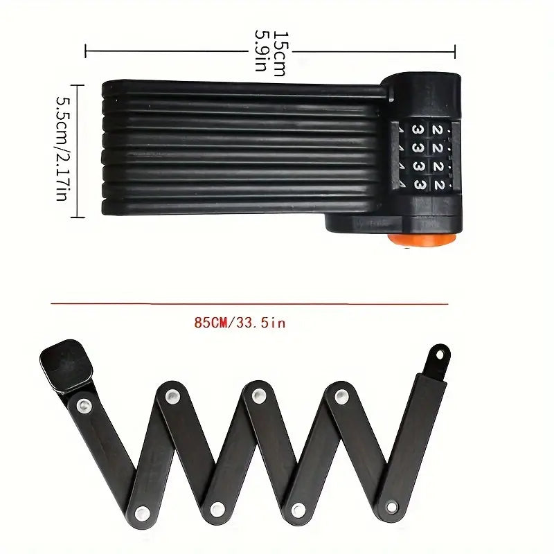 ViosChain High-Security Folding Combination Bike Lock UK