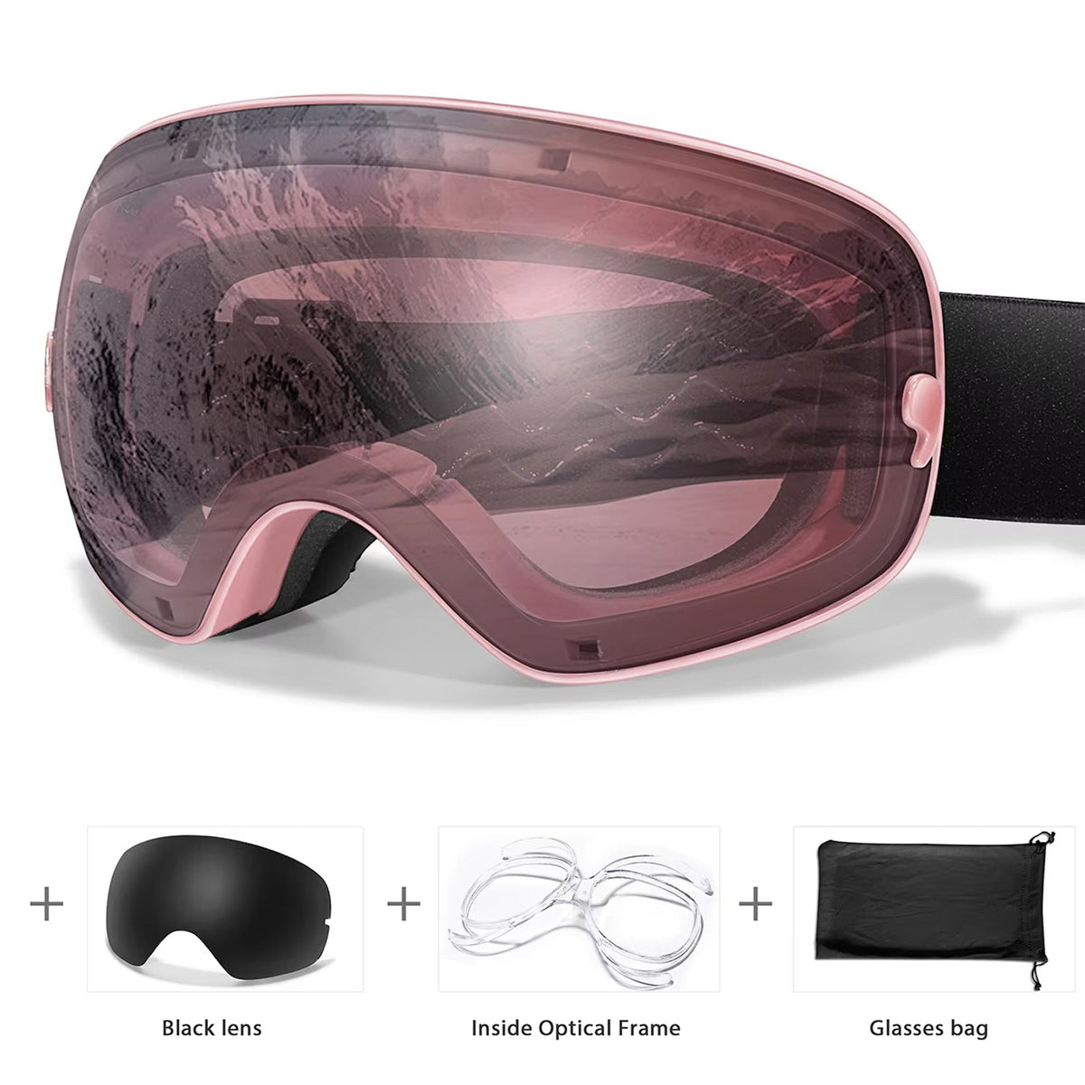VisoSlax OTG Ski & Snowboard Goggles | Anti-Fog Dual Lens