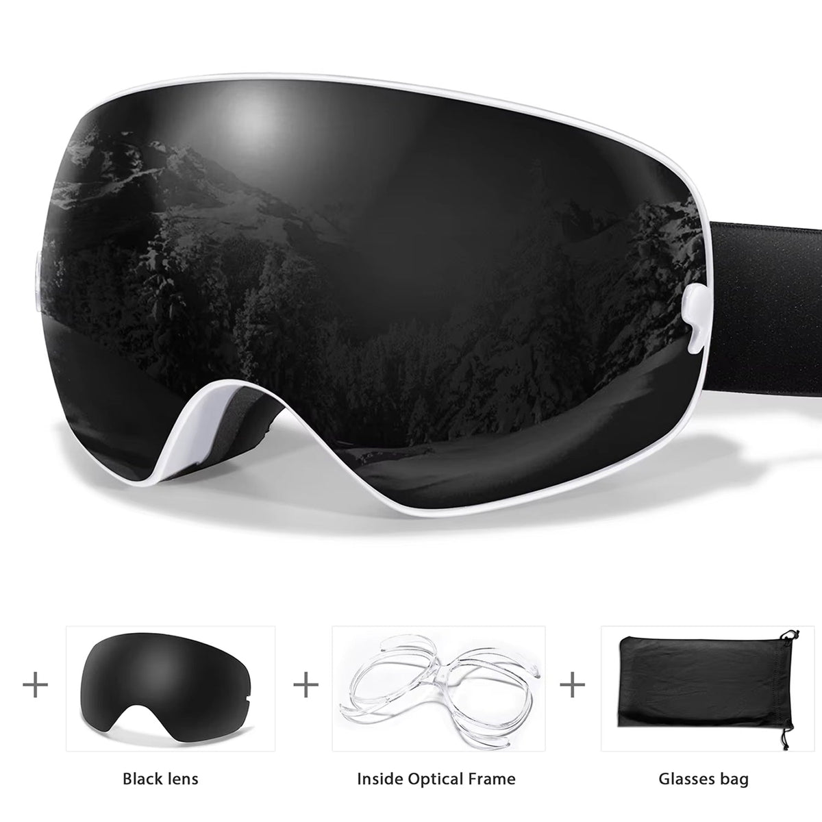 VisoSlax OTG Ski & Snowboard Goggles | Anti-Fog Dual Lens