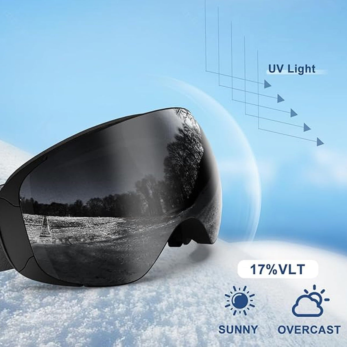 VisoSlax OTG Ski & Snowboard Goggles | Anti-Fog Dual Lens