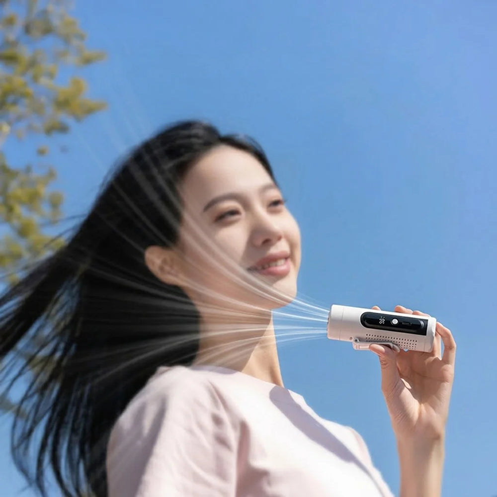 WindyonGo Mini Handheld Fan with Ice Ceramic Cooling Plate