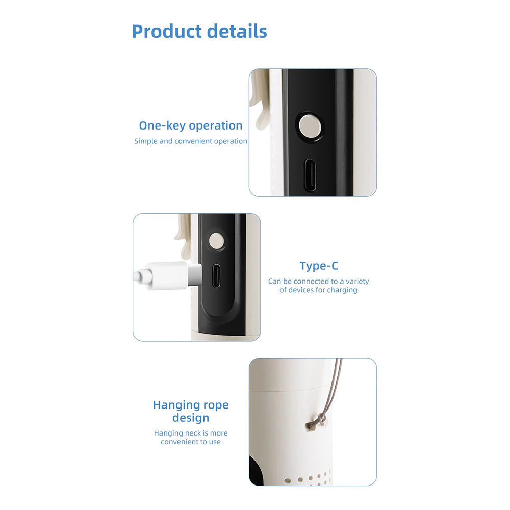 WindyonGo Mini Handheld Fan with Ice Ceramic Cooling Plate