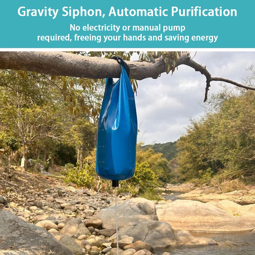 PureDropy Gravity Water Filter System | 10L Ultralight 0.01μm Outdoor Purifier