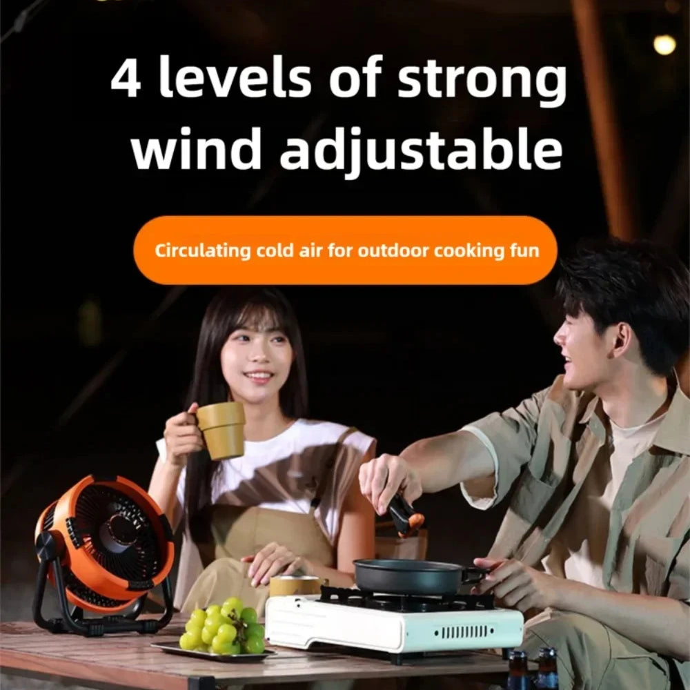 WyniDora Camping Fan with 10m Projection & Power Bank