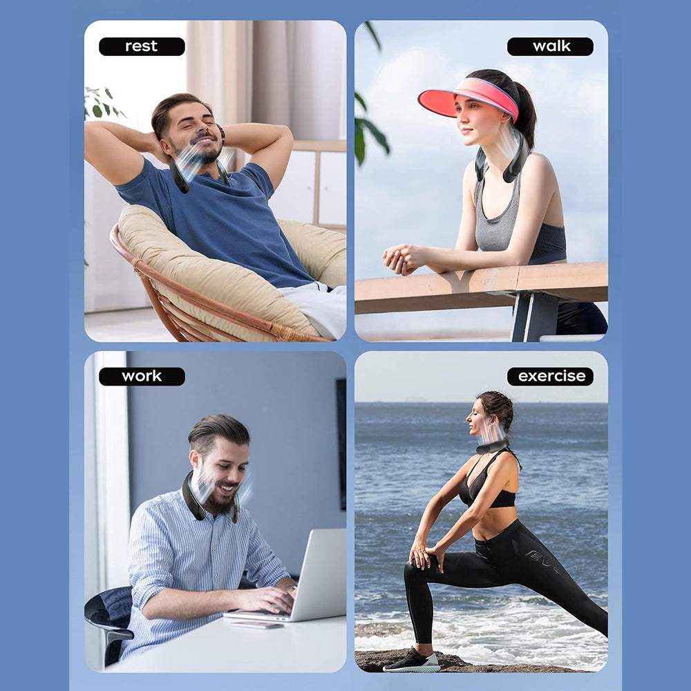 NeckyKool Bladeless Neck Fan for Hands-Free 360 Cooling