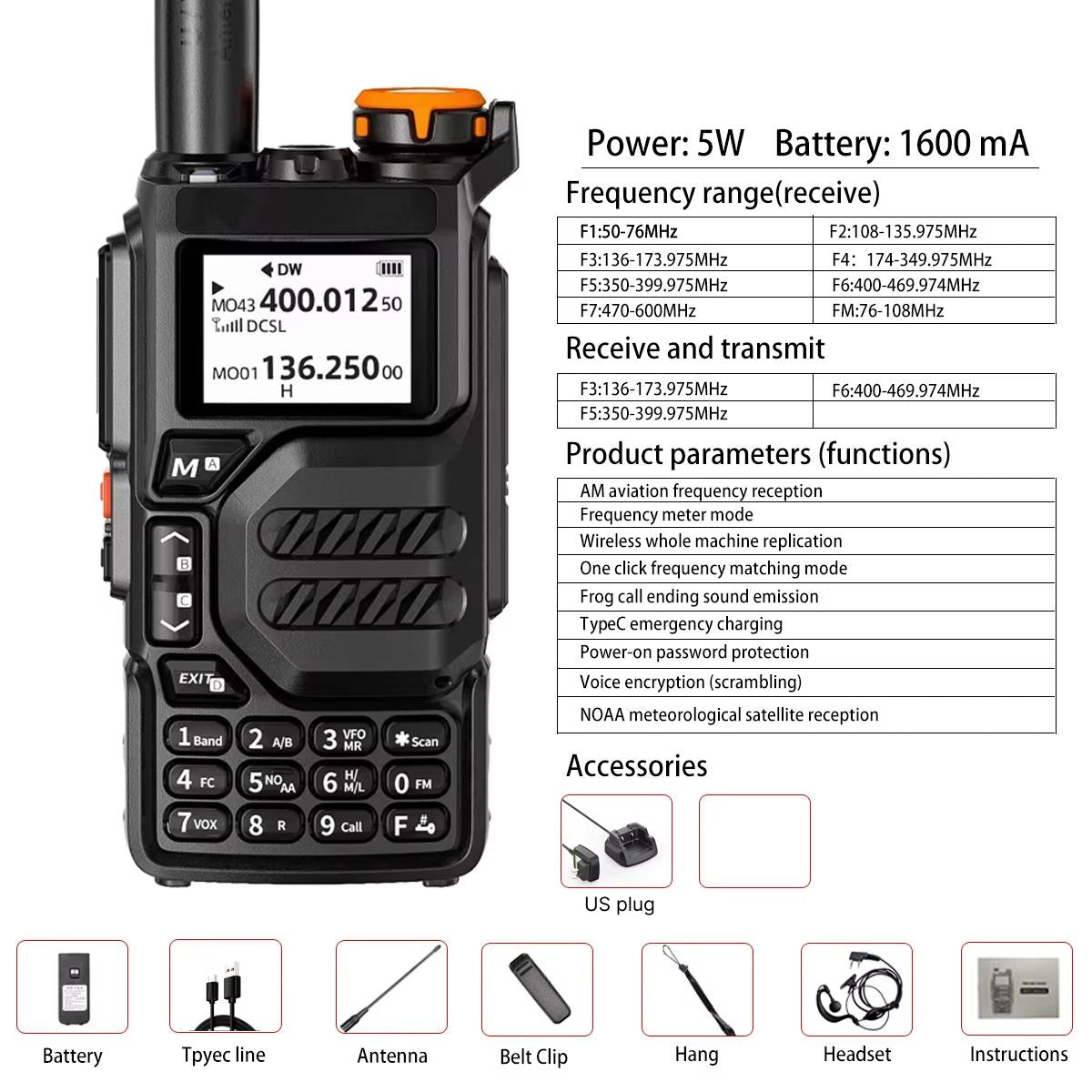 VoxiLeap Dual-Band GMRS Radios 4W Two-Way Walkie Talkies