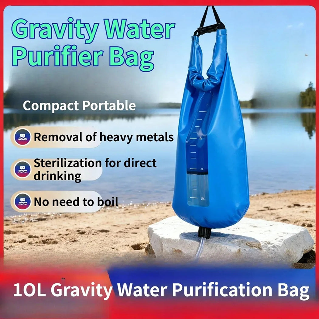 PureDropy Gravity Water Filter System | 10L Ultralight 0.01μm Outdoor Purifier