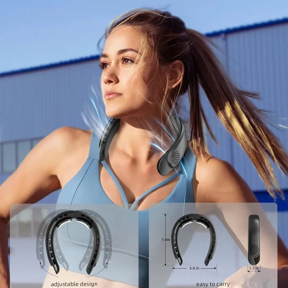 NeckyKool Bladeless Neck Fan for Hands-Free 360 Cooling