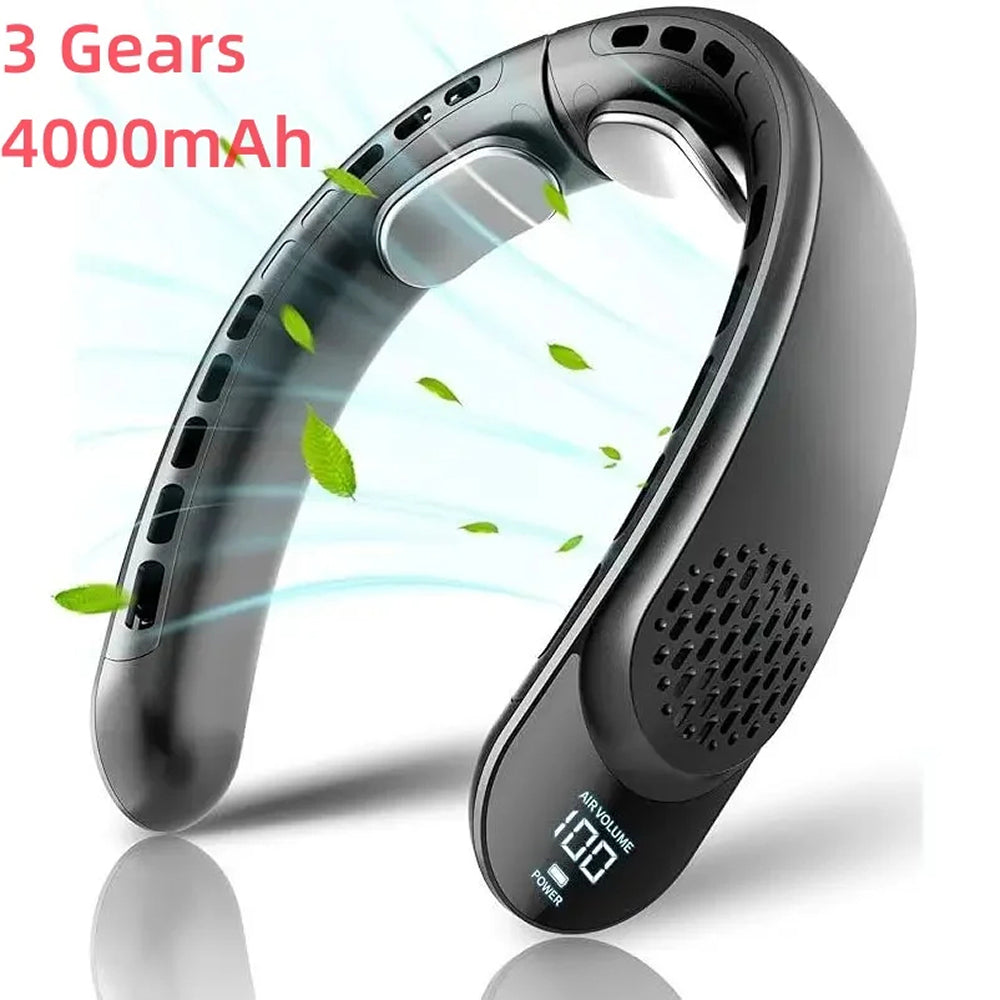 NeckyKool Bladeless Neck Fan for Hands-Free 360 Cooling