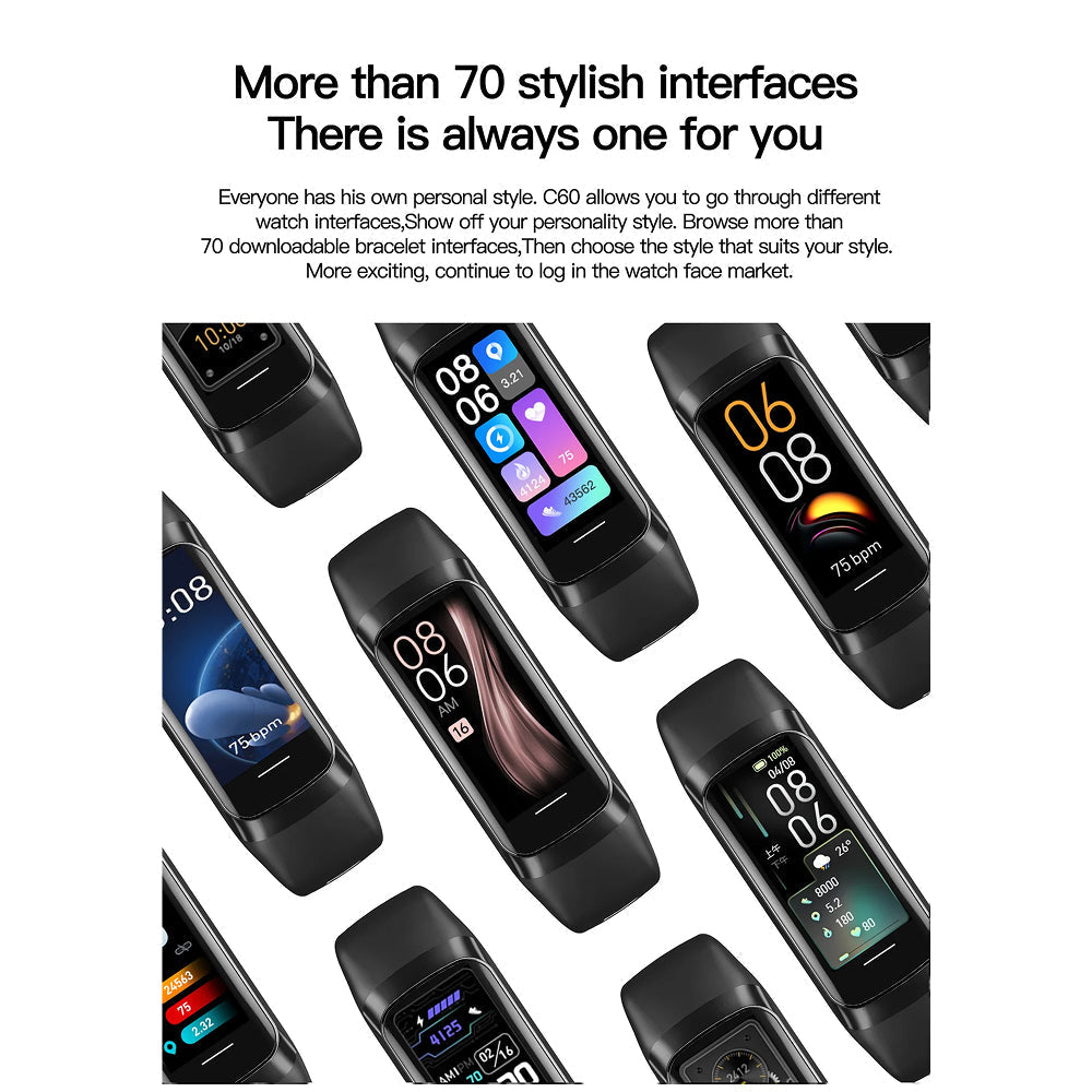 AurenZiax Fitness Band Tracker with AMOLED Display & 3ATM Waterproofing