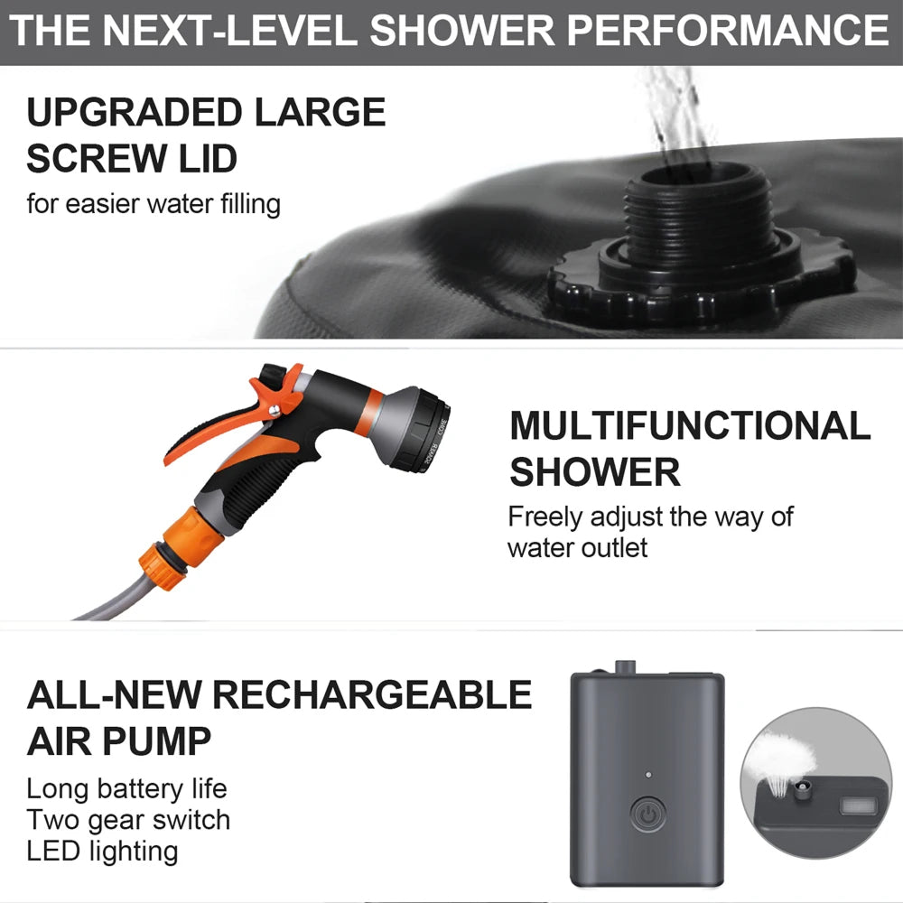 ClinyShowe Rechargeable Portable Shower for Camping and Pets