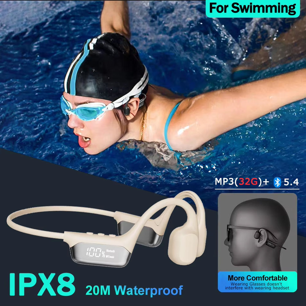 BeatoSync IPX8 Waterproof Bone Conduction Sports Headphones