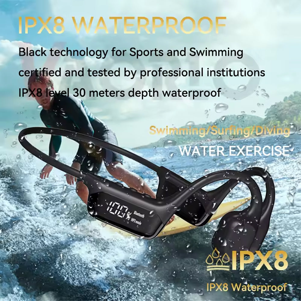 BeatoSync IPX8 Waterproof Bone Conduction Sports Headphones