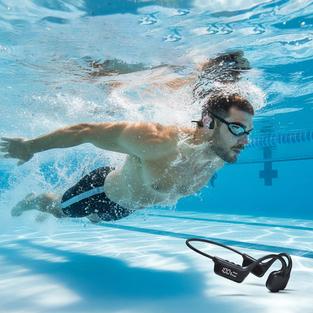 BeatoSync IPX8 Waterproof Bone Conduction Sports Headphones