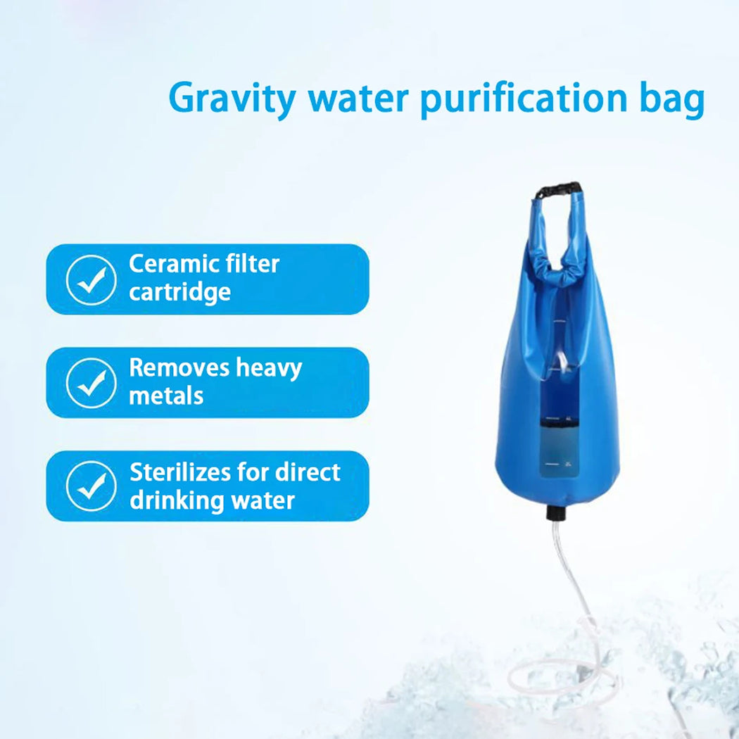 PureDropy Gravity Water Filter System | 10L Ultralight 0.01μm Outdoor Purifier