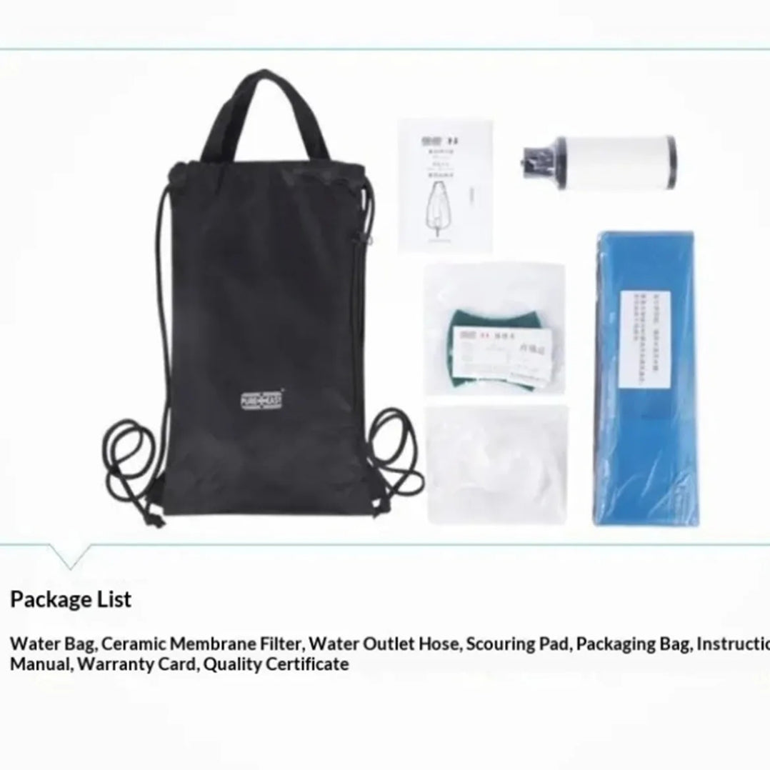 PureDropy Gravity Water Filter System | 10L Ultralight 0.01μm Outdoor Purifier