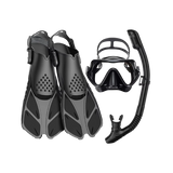DeepBrez Snorkel Set with 180° Panoramic Mask and Adjustable Fins
