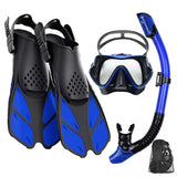 DeepBrez Snorkel Set with 180° Panoramic Mask and Adjustable Fins