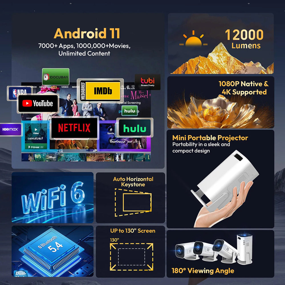 DuskiCast Portable Smart Projector UK Cinema