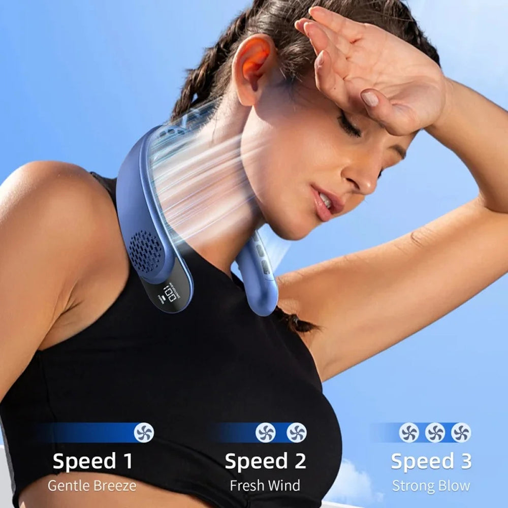 NeckyKool Bladeless Neck Fan for Hands-Free 360 Cooling